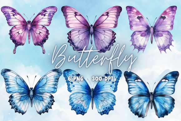 A Blue Purple Butterfly Watercolor for Your Editorial Graphics