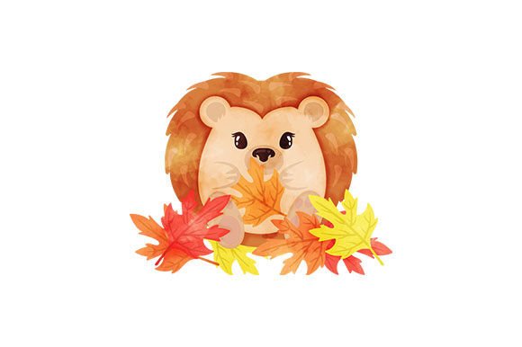 A Hedgehog Watercolor Design for Fall Crafts and Branding