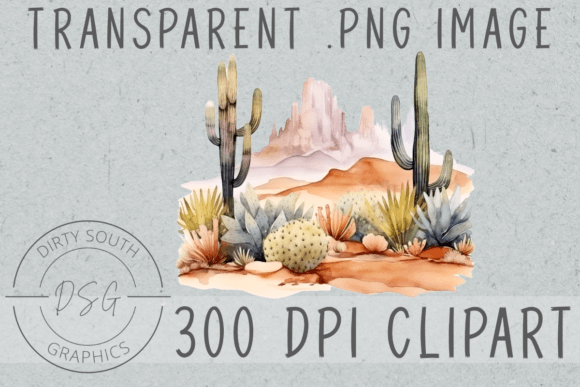 A Watercolor Western Desert Scene for Marketing Graphics & Illustrations