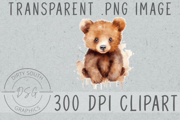 Authentic Watercolor Bear Graphics for Brand Illustrations