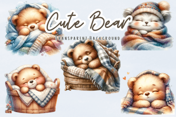Bear Cozy Blanket Clipart: A Gem for Crafts & Illustrations