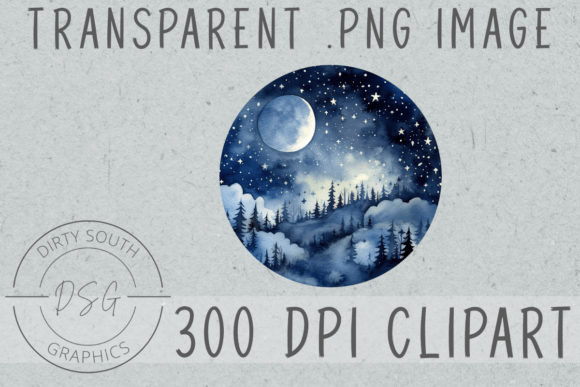Bringing the Forest to Your Brand: Watercolor Moon Graphics