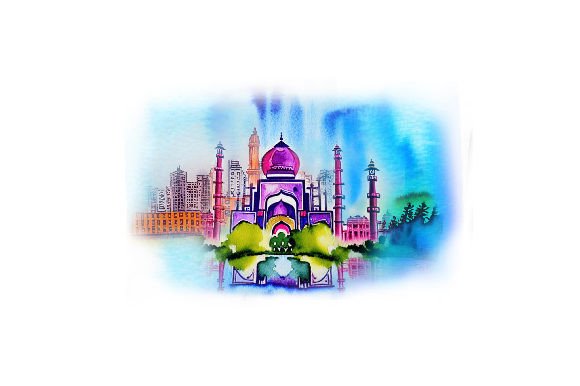 City Scape Embroidery: The Watercolor Charm of New Delhi