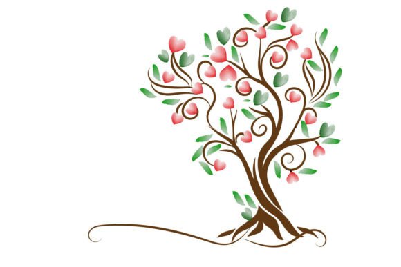 Crafting Brand Romance with Valentine Watercolor Love Tree Graphics
