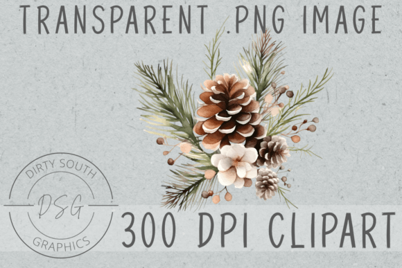 Evaluating Watercolor Winter Pinecone Graphics for Commercial Use