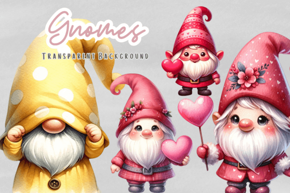 Gnome Graphics: A Watercolor Clipart Bundle for Brand Illustrations