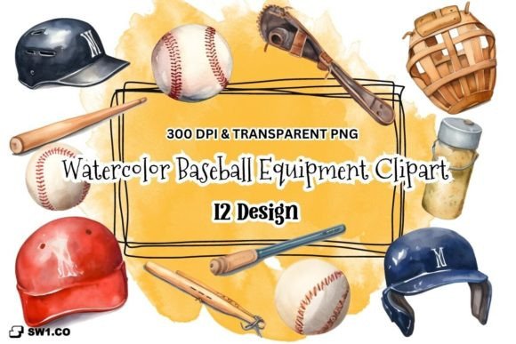 Graphic Designer’s Review of Watercolor Baseball Equipment Clipart