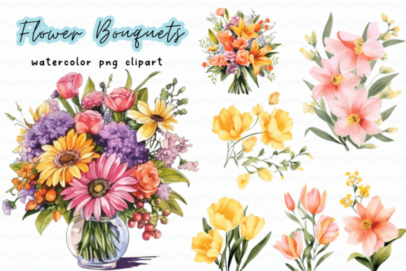 Practical Review of Spring Flower Bouquets Watercolor Graphics