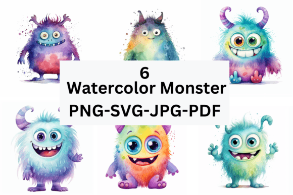 Reviewing a Watercolor Monster Graphics Asset for Digital Selling