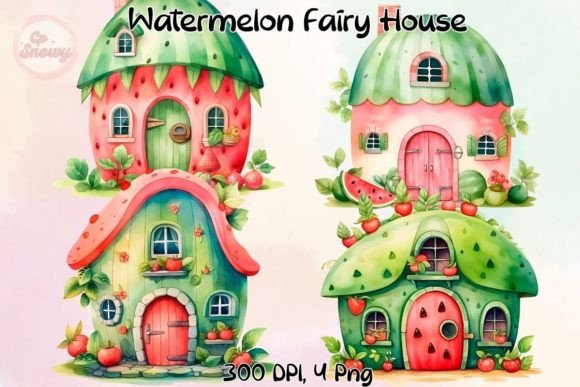 Reviewing the Watermelon Fairy House Watercolor Graphic