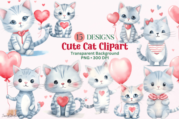 Reviewing Valentine Cute Cat Watercolor Graphics for Marketing