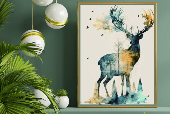 Using a Watercolor Deer Graphic for Blog Design & Publishing