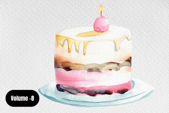 Using Watercolor Cake Clipart for Your Brand Graphics